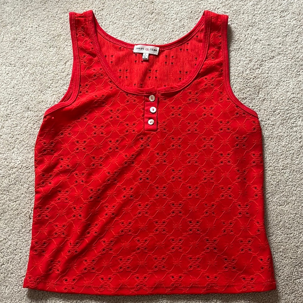 Heart & Hips Red Flower Tank Top